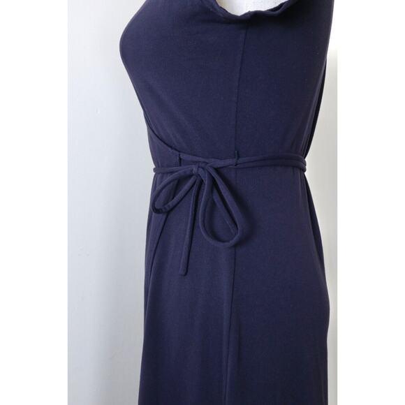 Susana Monaco Size XS Jersey Knit Wrap Dress Cap Sleeve Tie Waist V Neck Navy - Picture 7 of 11